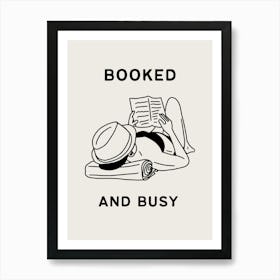 Booked and Busy | Vintage Retro Reading Bookish 4 Art Print