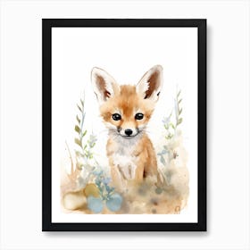Watercolour Jungle Animal Baby Dhole 3 Art Print
