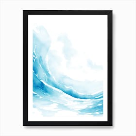 Blue Ocean Wave Watercolor Vertical Composition 158 Art Print