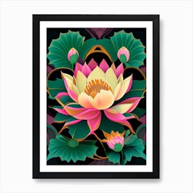 Lotus Flower Pattern Fauvism Matisse 6 Art Print