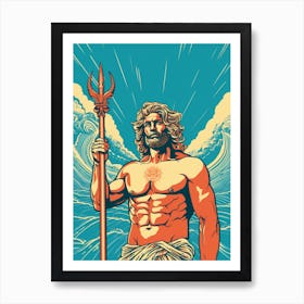 Poseidon Pop Art 12 Art Print