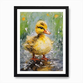 Brushstroke Duckling Impressionism Inspired 3 Art Print