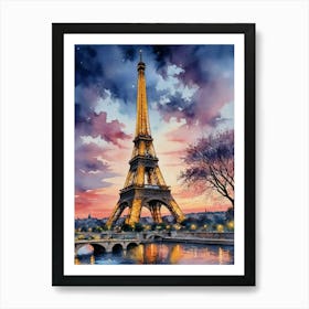 Eiffel Tower At Sunrise Art Print