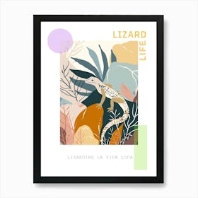 Modern Abstract Lizard Illustration 3 Poster Art Print