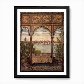 A Window View Of Venice In The Style Of Art Nouveau 4 Art Print