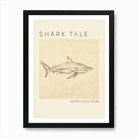 Isistius Genus Shark Vintage Illustration 3 Poster Art Print