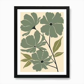 Green Flowers Art Print