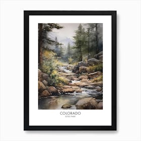 Estes Park, Colorado 2 Watercolor Travel Poster Art Print