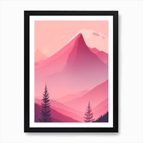 Misty Mountains Vertical Background In Pink Tone 15 Art Print