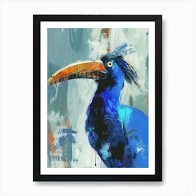 Blue Stork Art Print