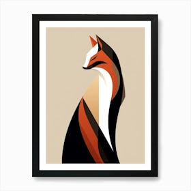 Fox Minimalist Abstract 1 Art Print