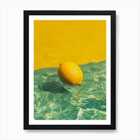 Lemon In pool Water Art Print