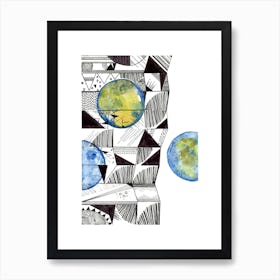 geometric bubbles Art Print