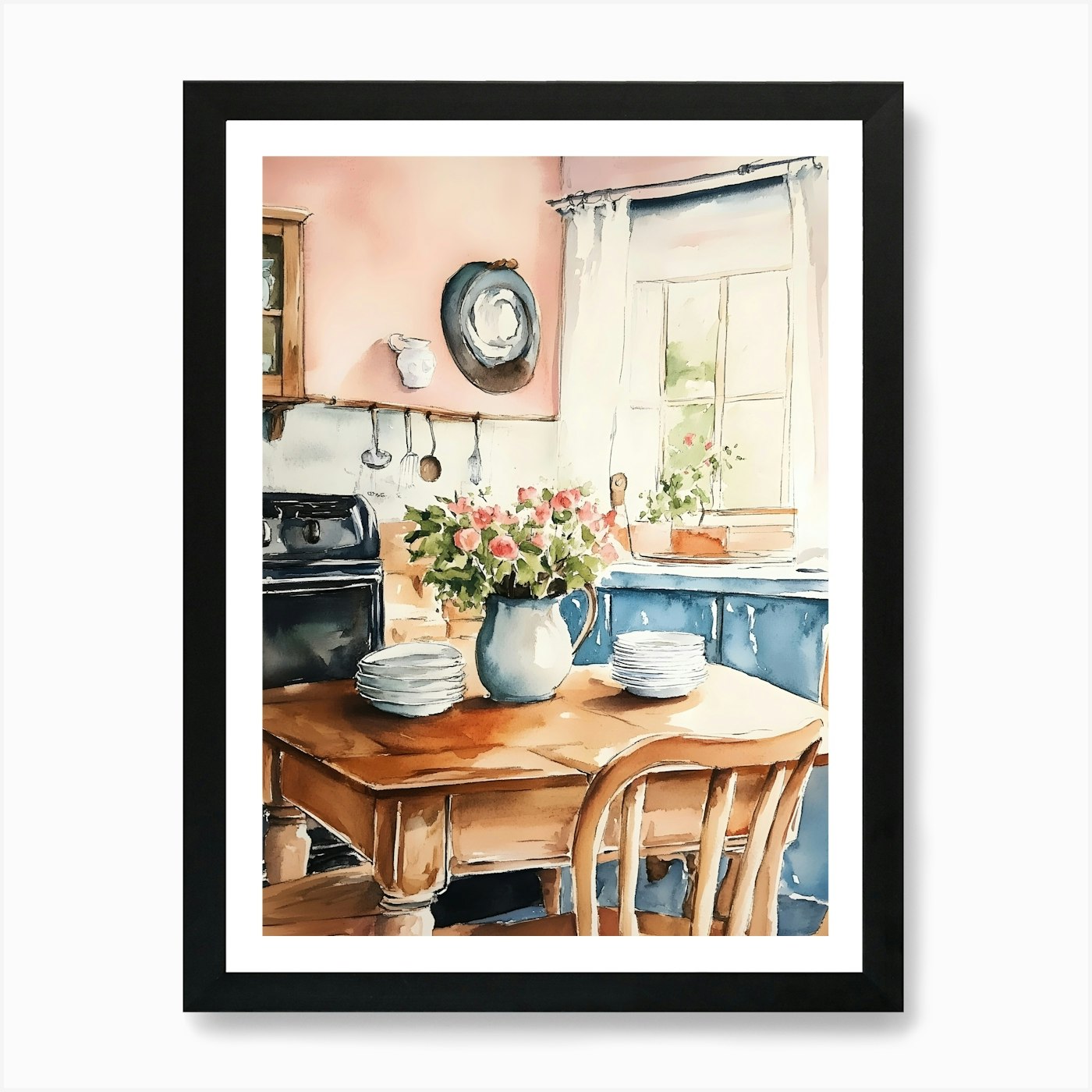 Kitchen Table Art Print Framed Wall Art Poster Canvas Print Picture