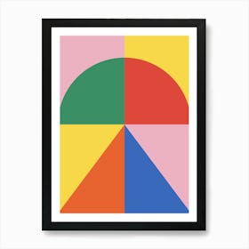 Bauhaus Geometric, Exhibition, museum, mid century, retro, vintage, bright, 90s, 70s style design Art Print