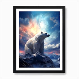 Polar Bear In The Sky Art Print