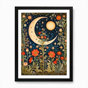 William Morris Moon And Flowers 25 Art Print