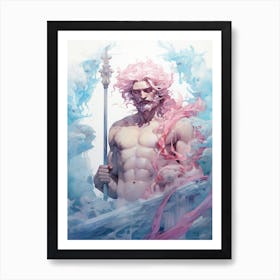  A Watercolor Of Poseidon 2 Art Print