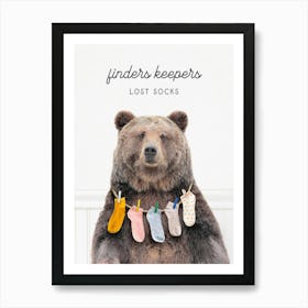 Bear Finders Keepers Laundry Animal Art Print
