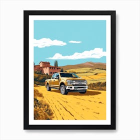 A Ford F 150 In The Tuscany Italy Illustration 2 Art Print