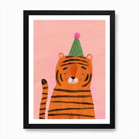 Tiger In A Party Hat Art Print