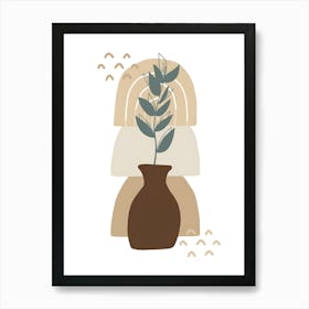 Vase With A Plant 4 Art Print