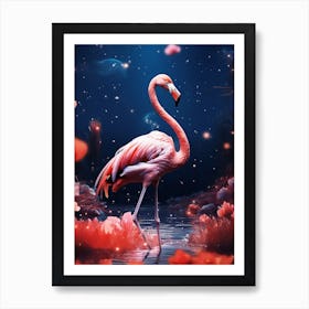 Pink Flamingo Art Print