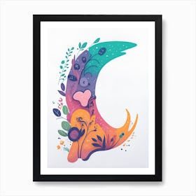 Colorful Letter C Illustration 8 Art Print