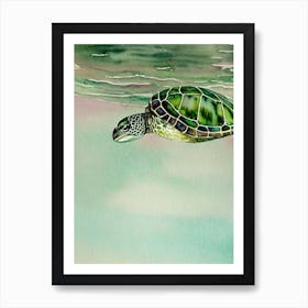 Green Turtle II Storybook Watercolour Art Print