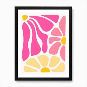 Pink And Yellow Flowers Art Print