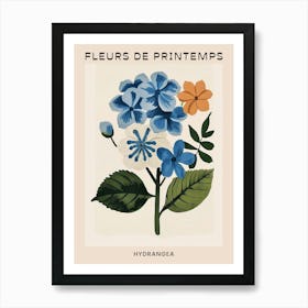 Spring Floral French Poster  Hydrangea 6 Art Print