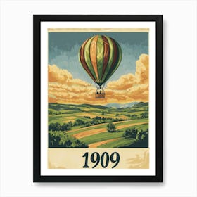 Aihrgdesign A Vintage Travel Poster Of A Hot Air Balloon Floa Da9e3d09 7693 4f40 Ba70 8e6526cbb0e3 1 Art Print