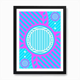 Geometric Glyph in White and Bubblegum Pink and Candy Blue n.0009 Art Print
