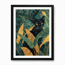 Black Cat In The Jungle 5 Art Print