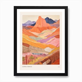 Cerro Merce Peru 4 Colourful Mountain Illustration Poster Art Print