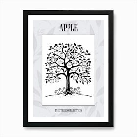 Apple Tree Simple Geometric Nature Stencil 11 Poster Art Print