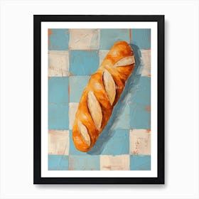 Baguette Blue Checkerboard 3 Art Print