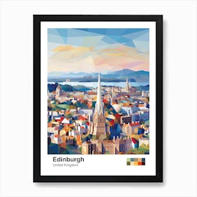 Edinburgh, United Kingdom, Geometric Illustration 2 Poster Art Print