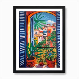 Window View Of Venice In The Style Of Fauvist 2 Art Print