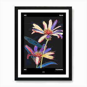 No Rain No Flowers Poster Asters 3 Art Print