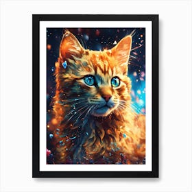 Orange Cat With Blue Eyes Art Print