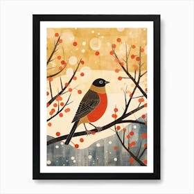 Bird Illustration Blackbird 2 Art Print