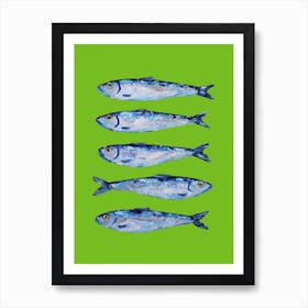 Sardines On Green Art Print