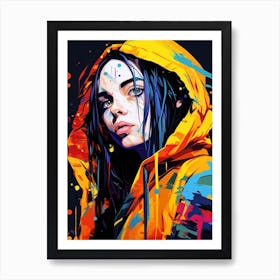 Billie Eilish Pop Art Abstract 6 Art Print