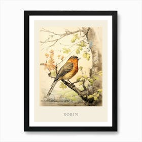 Beatrix Potter Inspired  Animal Watercolour Robin 1 Art Print