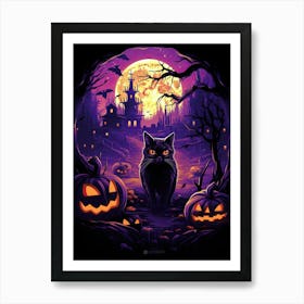 Halloween Cat Art Print