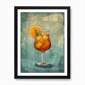 Rum Cocktail Watercolour Art Print