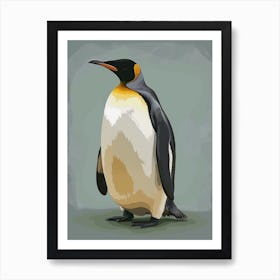 Emperor Penguin Floreana Island Minimalist Illustration 1 Art Print