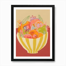 FRUIT AND FLOWER BOWL Art Print