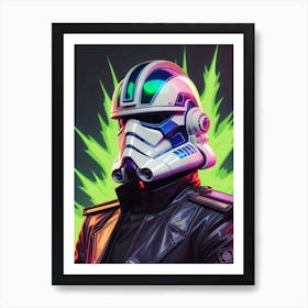 Captain Rex Star Wars Neon Iridescent Painting (15) Art Print